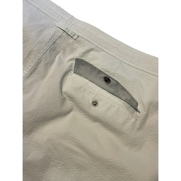 Onia The Calder 7.5” Nylon Swim Shorts Drawstrings Men's Size 40 Pale Seersucker - Picture 5 of 7